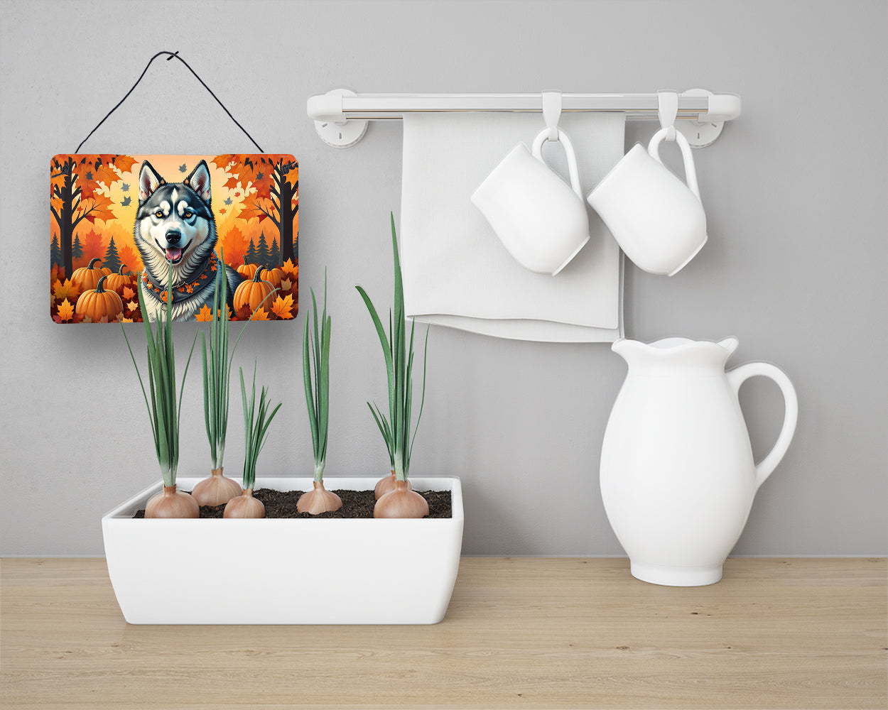 Siberian Husky Fall Wall or Door Hanging Prints
