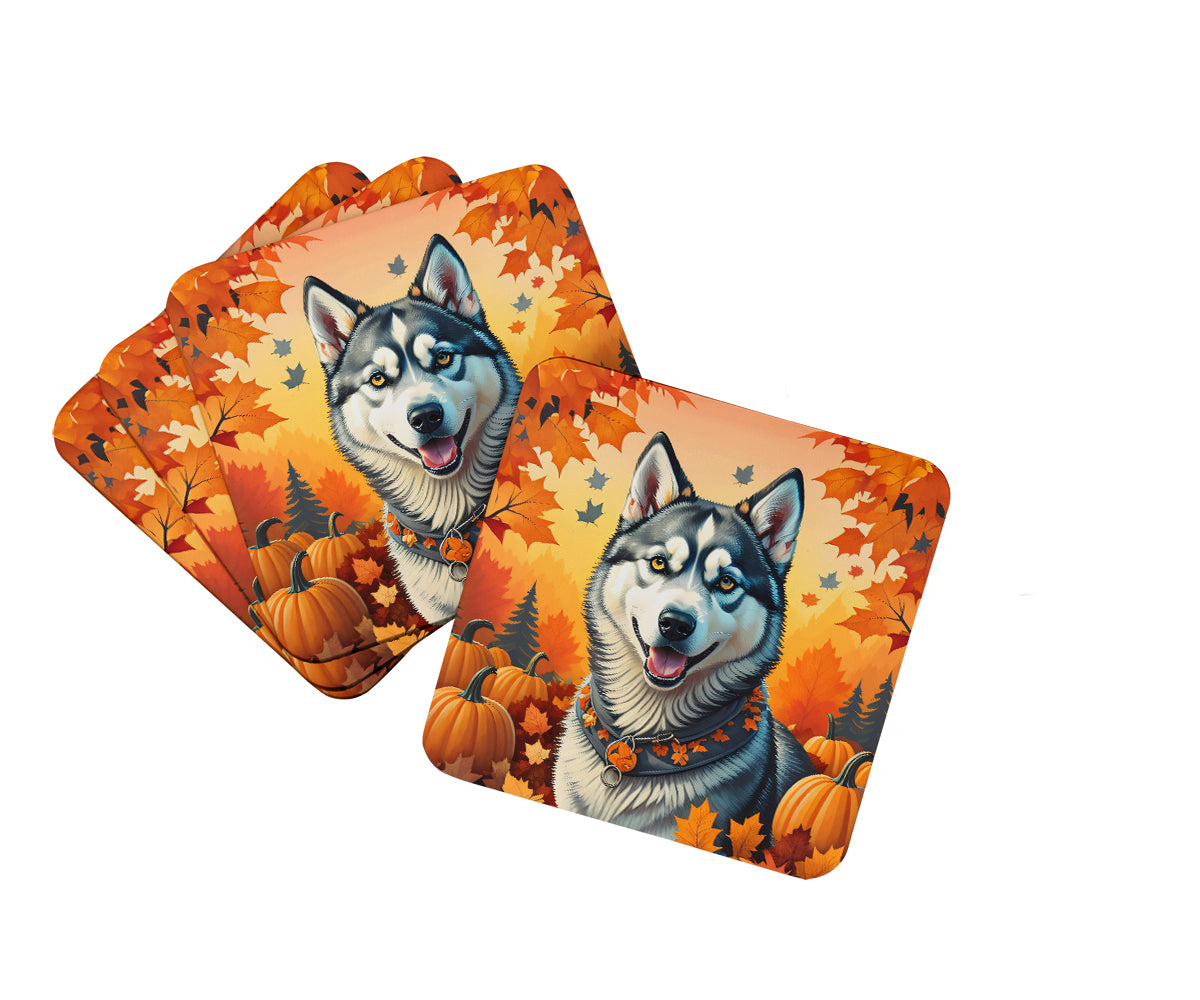 Buy this Siberian Husky Fall Foam Coaster Set of 4
