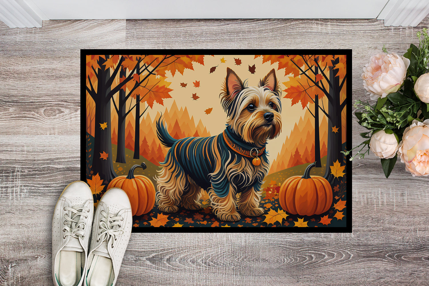 Silky Terrier Fall Doormat 18x27