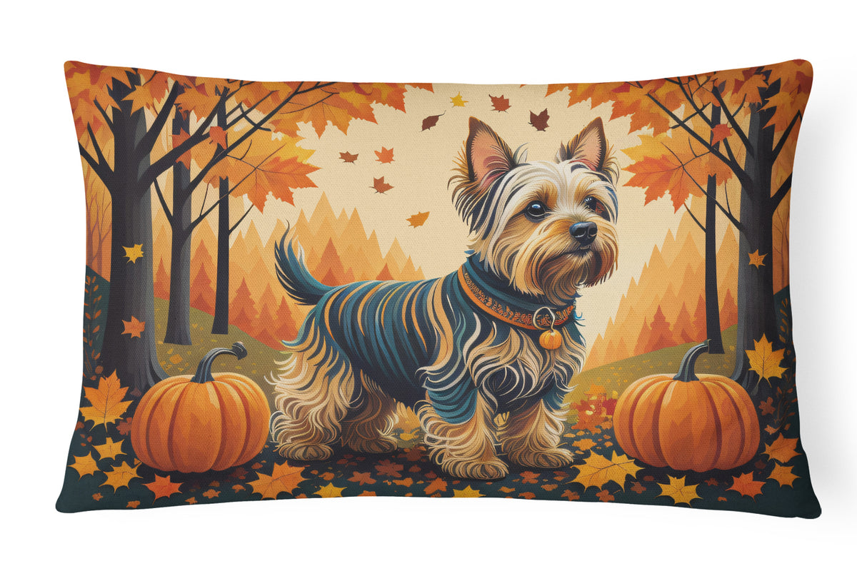 Buy this Silky Terrier Fall Fabric Decorative Pillow