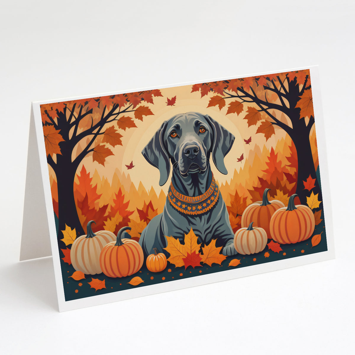 Buy this Weimaraner Fall Greeting Cards and Envelopes Pack of 8