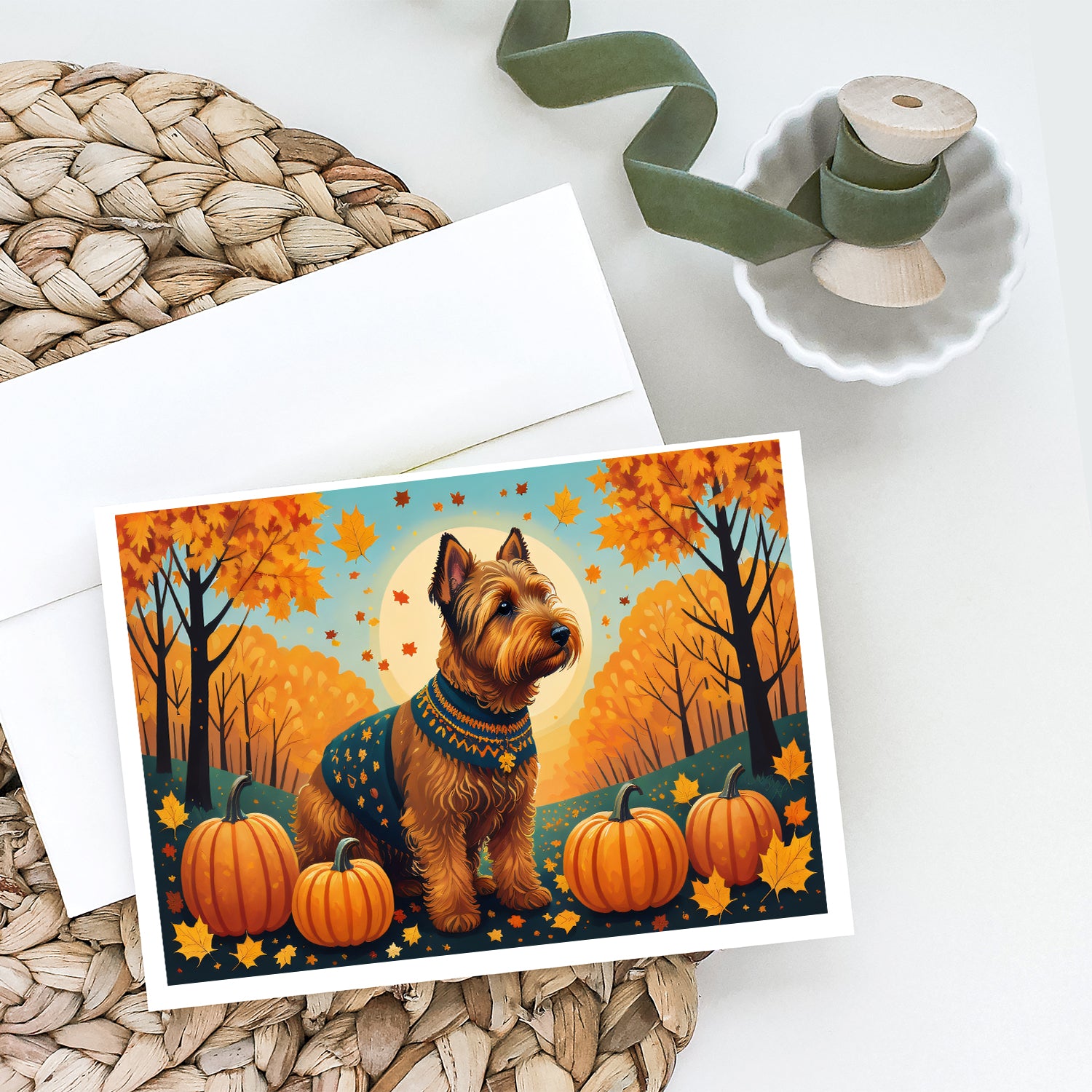 Buy this Welsh Terrier Fall Greeting Cards and Envelopes Pack of 8