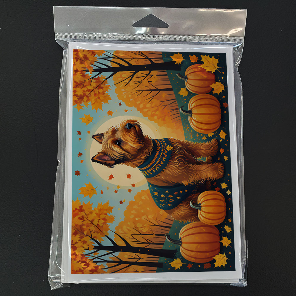 Welsh Terrier Fall Greeting Cards and Envelopes Pack of 8