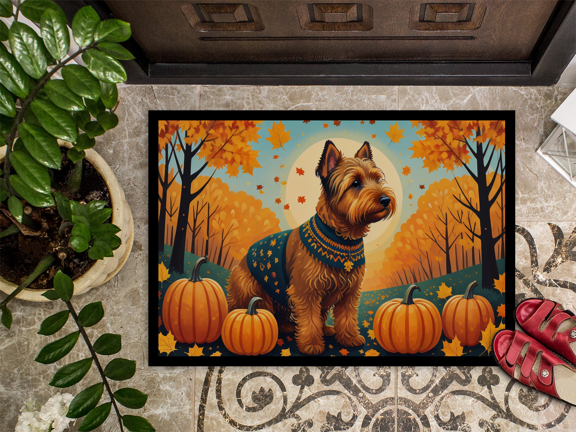 Welsh Terrier Fall Doormat 18x27