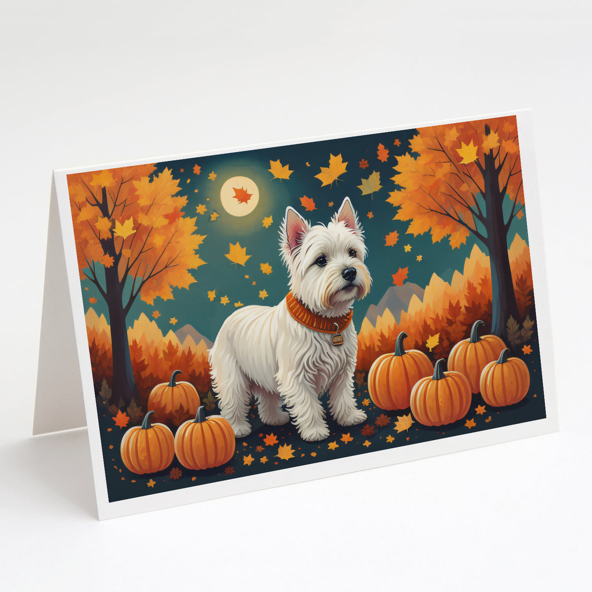 Buy this Westie Fall Greeting Cards and Envelopes Pack of 8