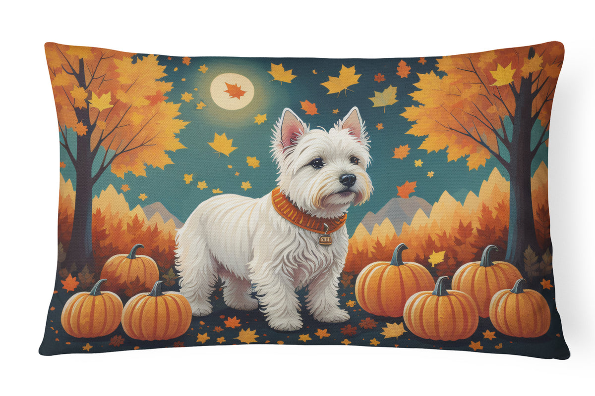 Buy this Westie Fall Fabric Decorative Pillow
