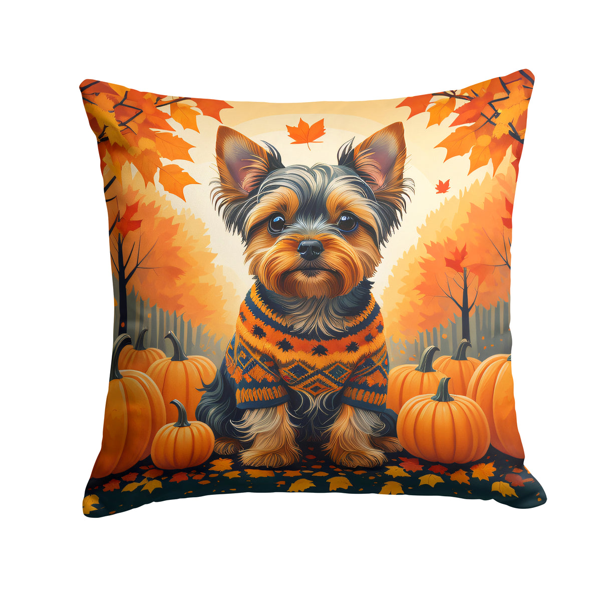 Buy this Yorkshire Terrier Fall Fabric Decorative Pillow