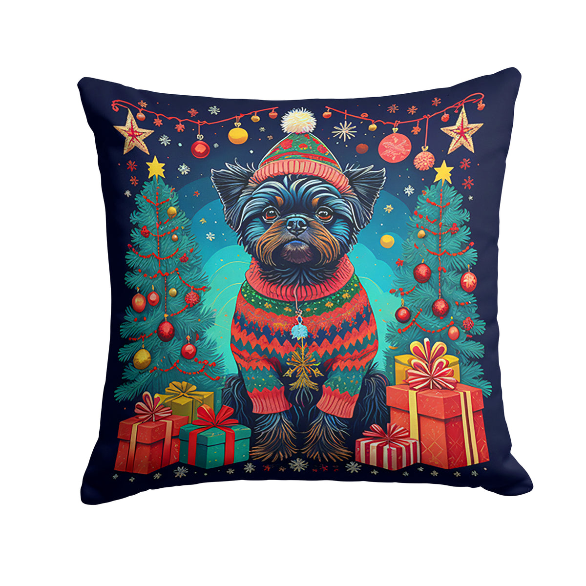 Buy this Affenpinscher Christmas Fabric Decorative Pillow