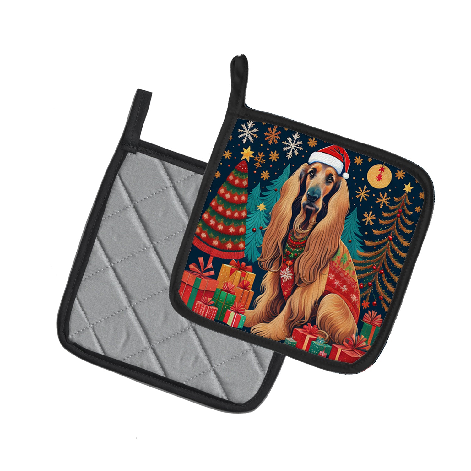 Buy this Afghan Hound Christmas Pair of Pot Holders
