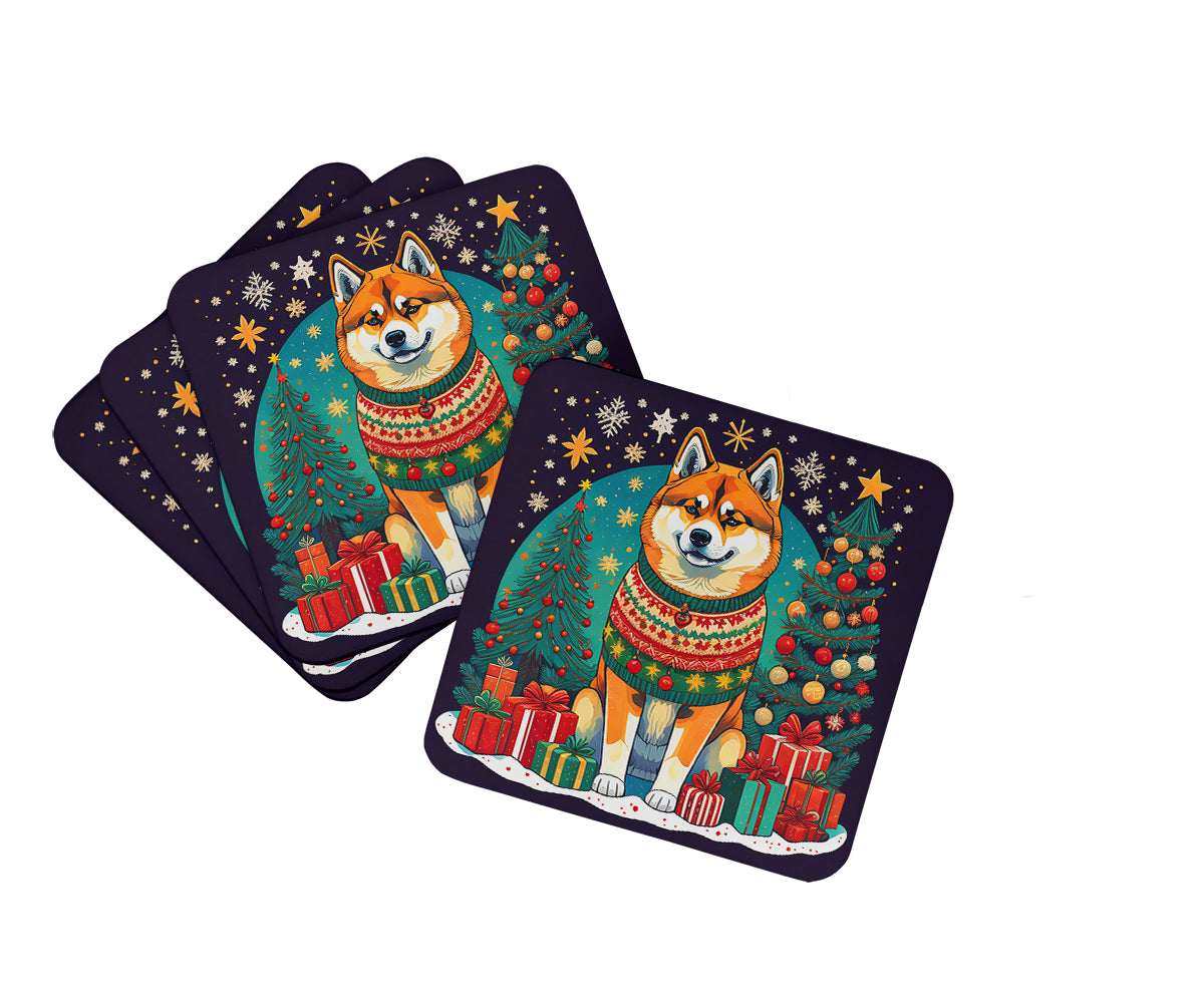 Buy this Akita Christmas Foam Coasters