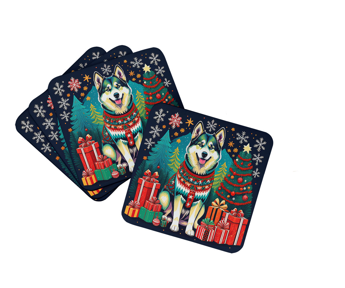 Buy this Alaskan Malamute Christmas Foam Coasters