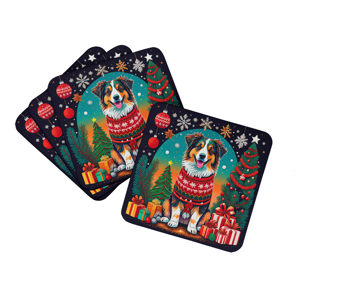 Buy this Australian Shepherd Christmas Foam Coasters
