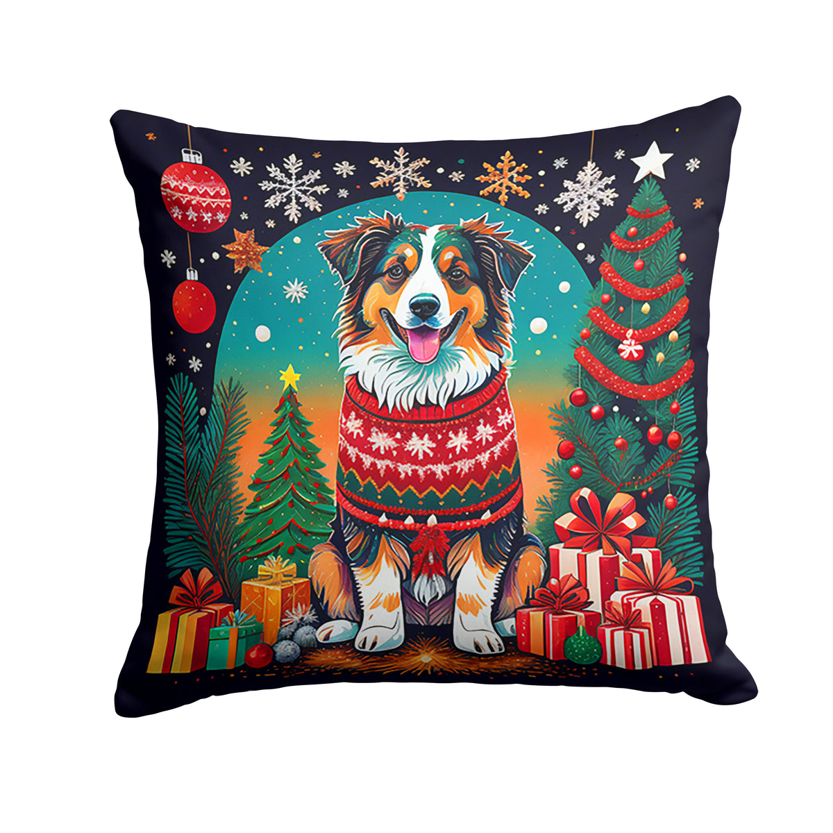 Buy this Australian Shepherd Christmas Fabric Decorative Pillow