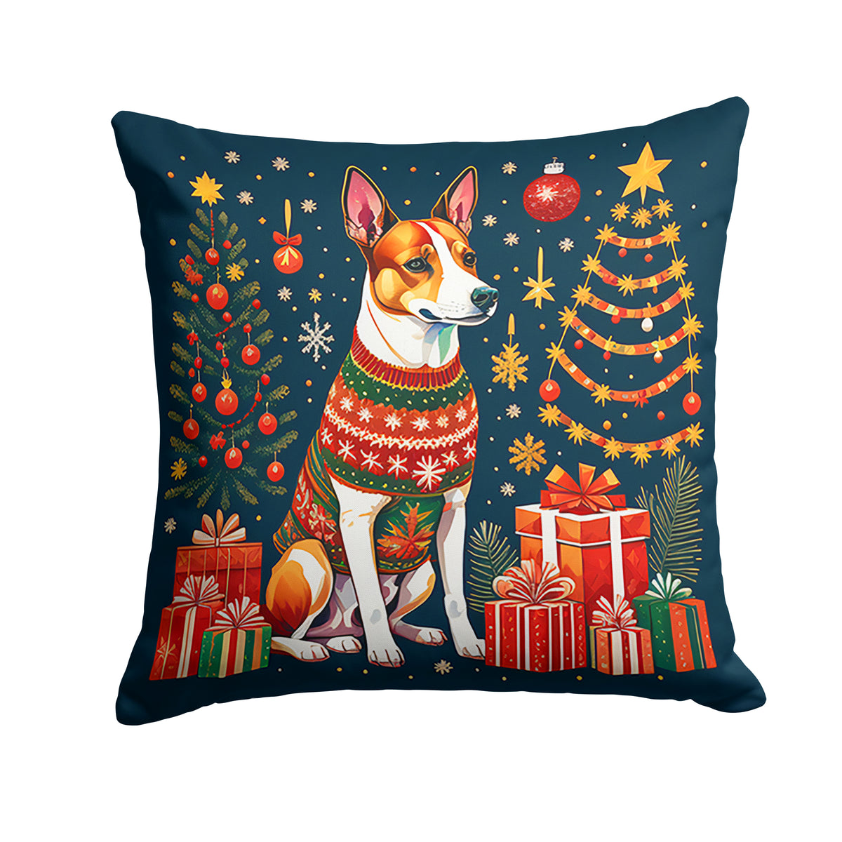Buy this Basenji Christmas Fabric Decorative Pillow