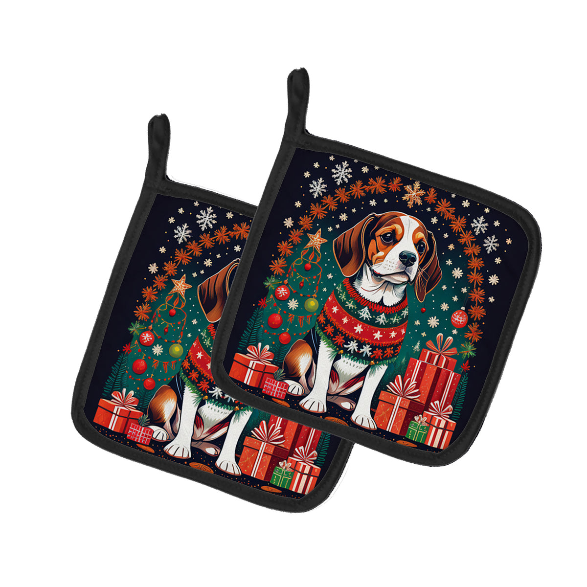 Buy this Beagle Christmas Pair of Pot Holders