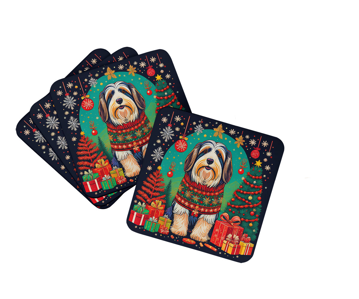 Buy this Bearded Collie Christmas Foam Coasters