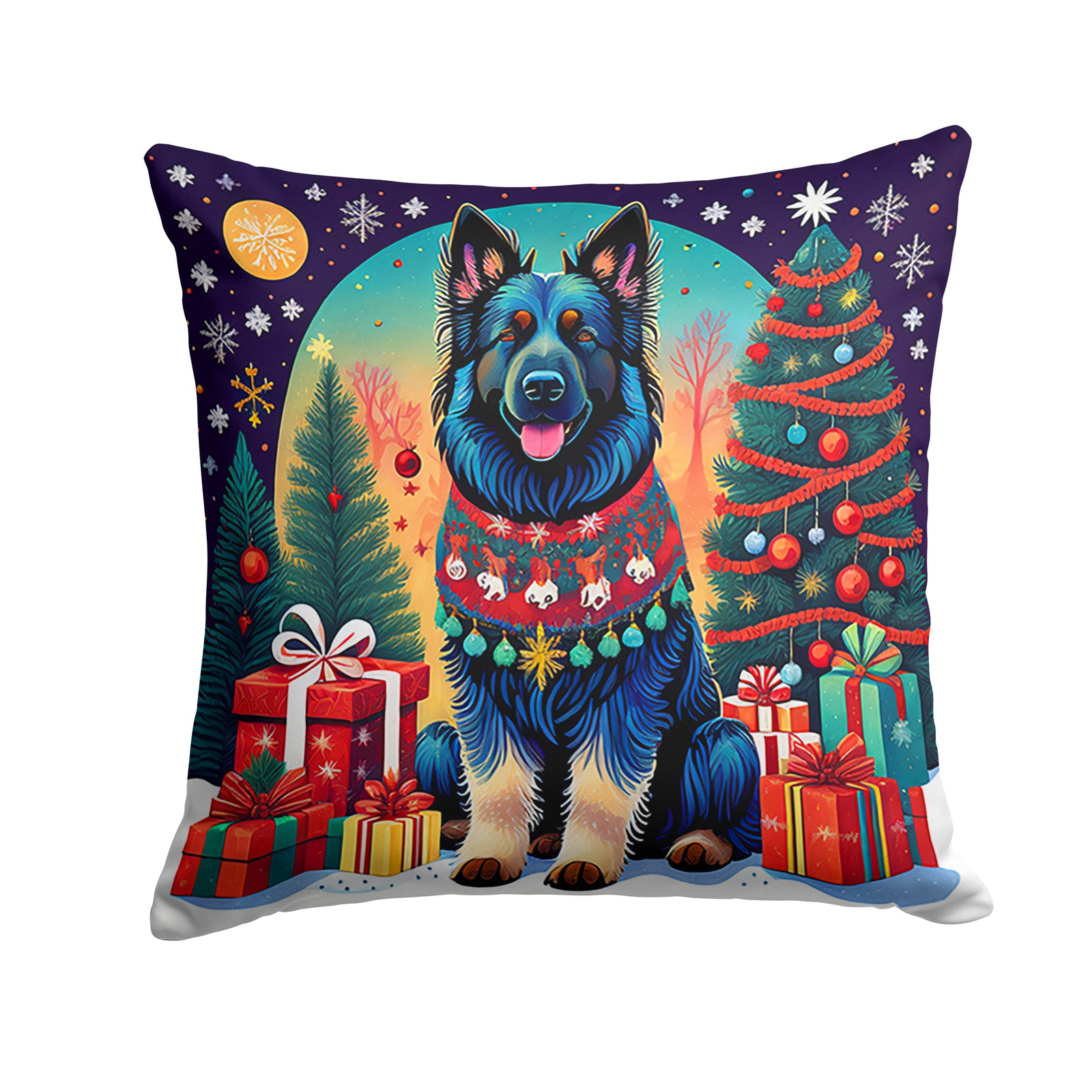 Buy this Belgian Sheepdog Christmas Fabric Decorative Pillow