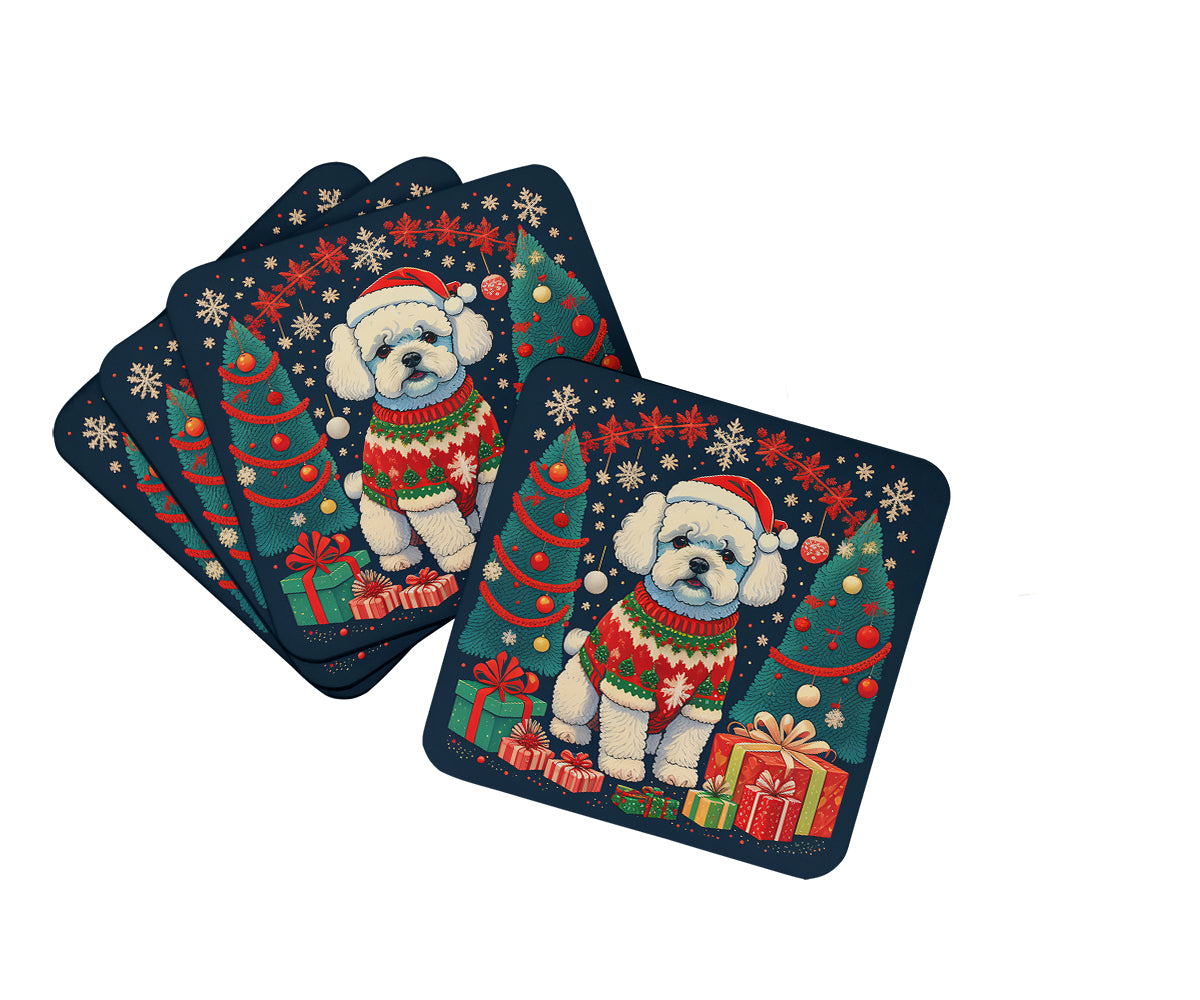 Buy this Bichon Frise Christmas Foam Coasters