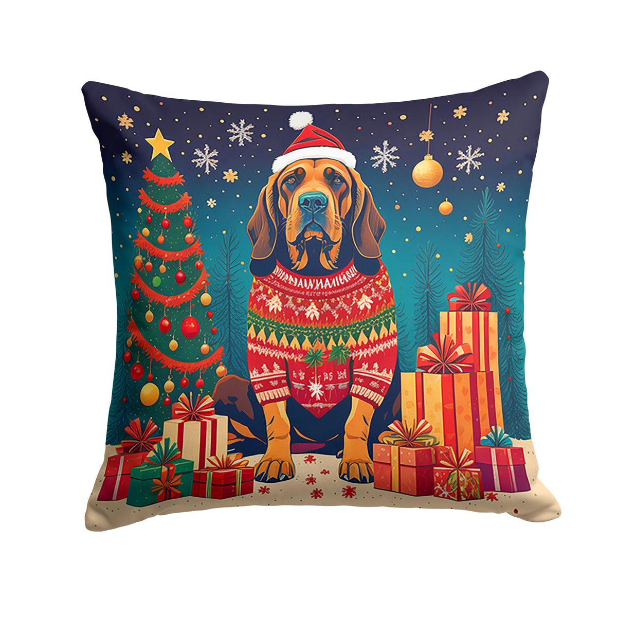 Buy this Bloodhound Christmas Fabric Decorative Pillow