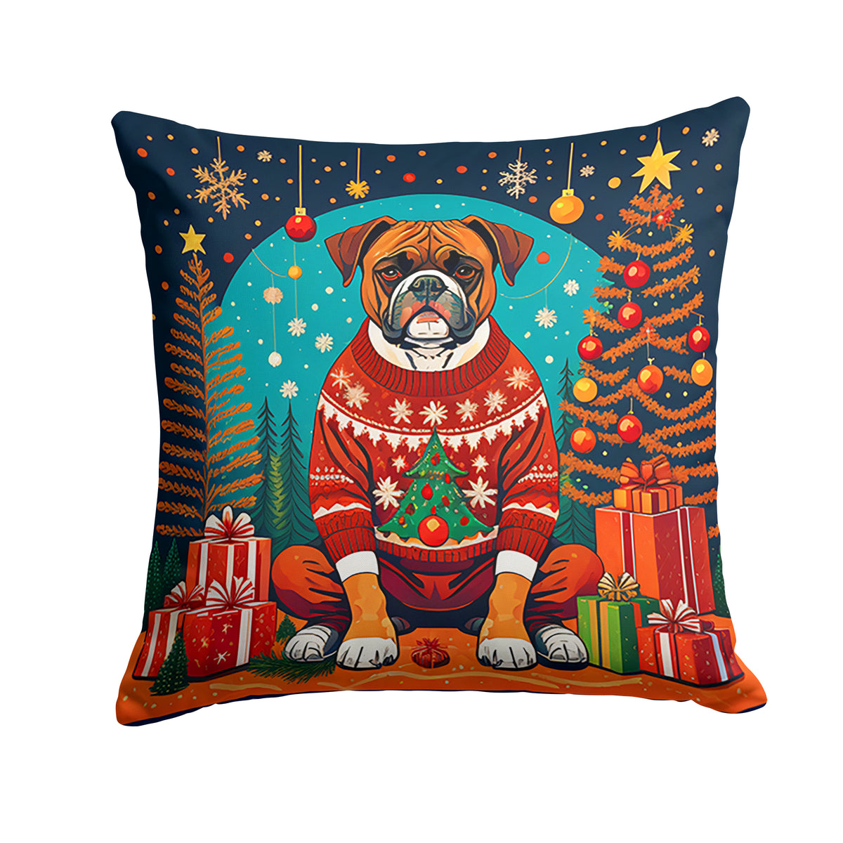 Buy this Boxer Christmas Fabric Decorative Pillow