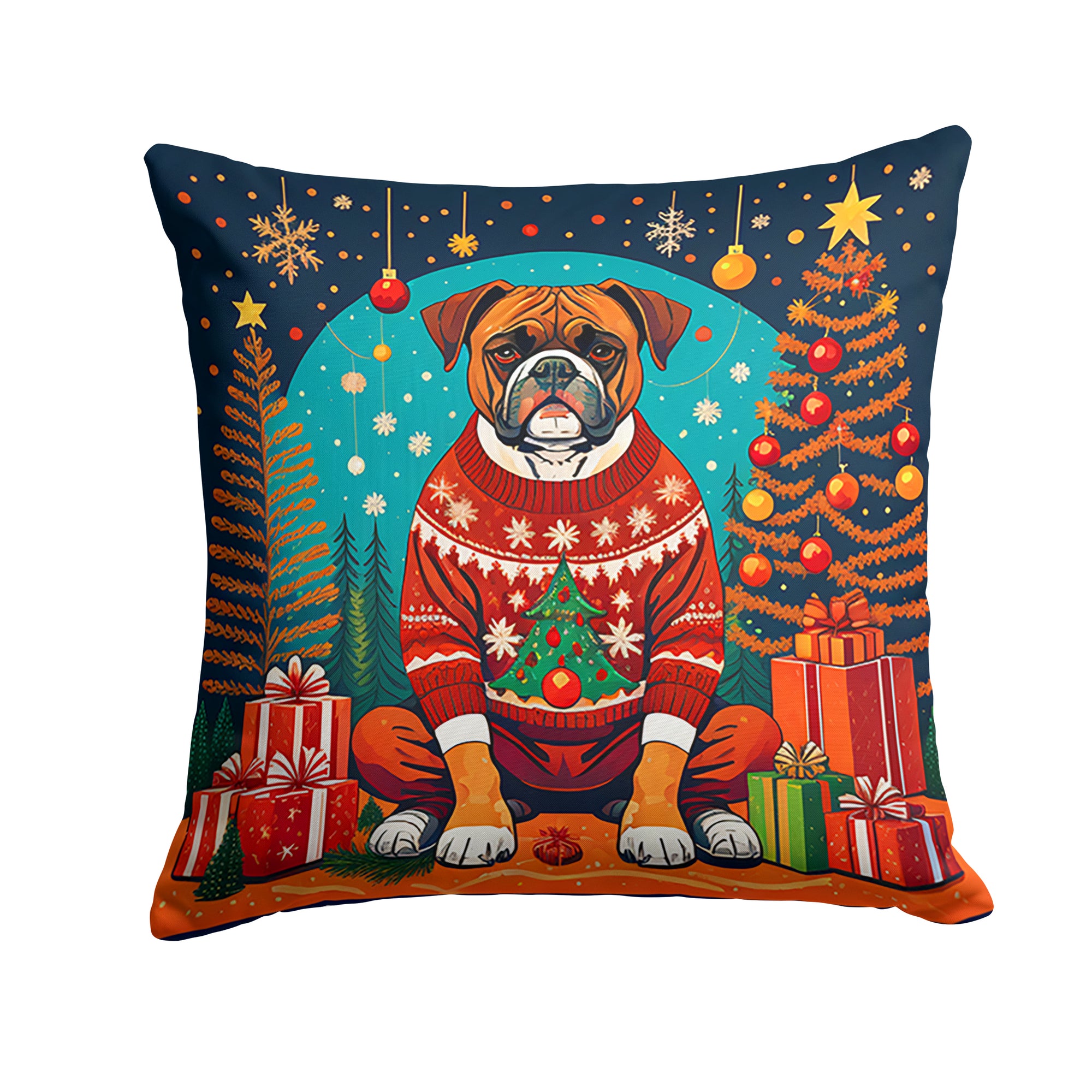 Buy this Boxer Christmas Fabric Decorative Pillow