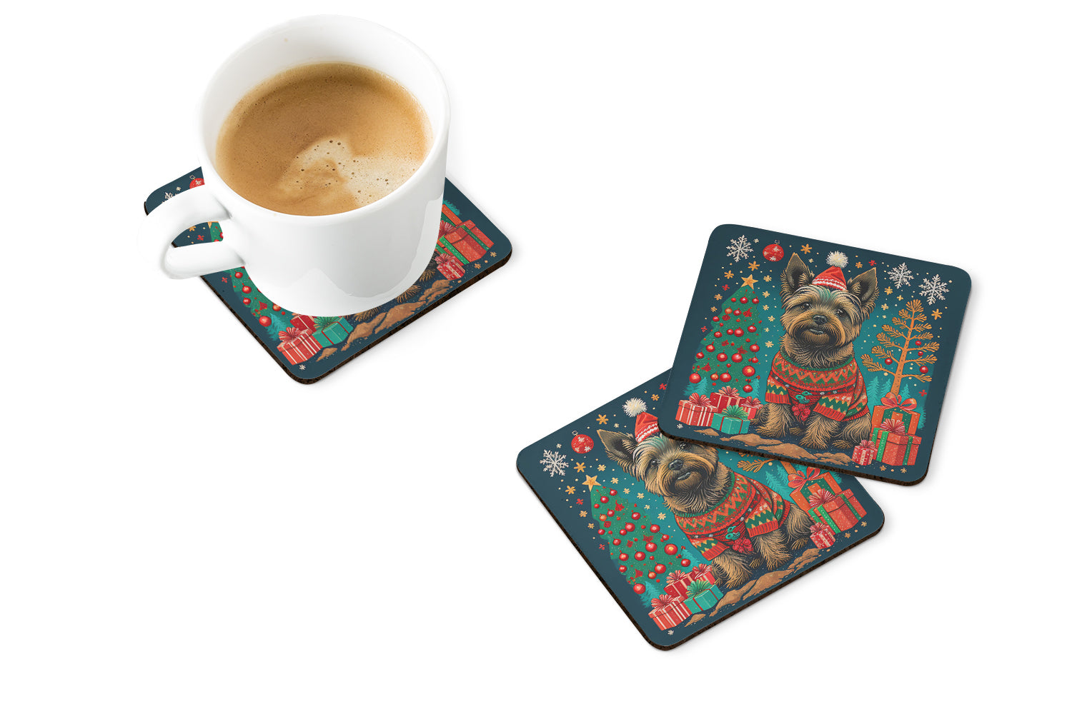 Buy this Cairn Terrier Christmas Foam Coasters
