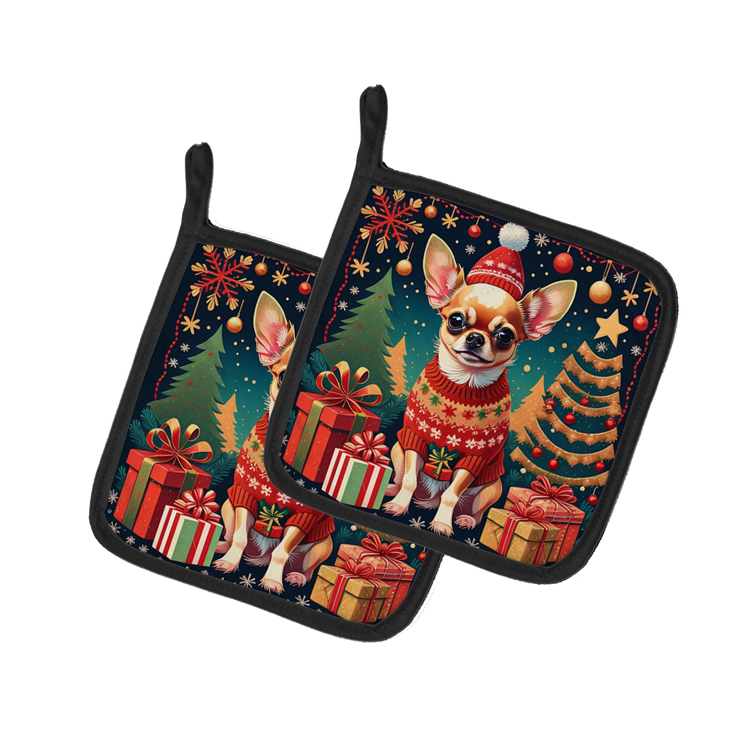Buy this Chihuahua Christmas Pair of Pot Holders