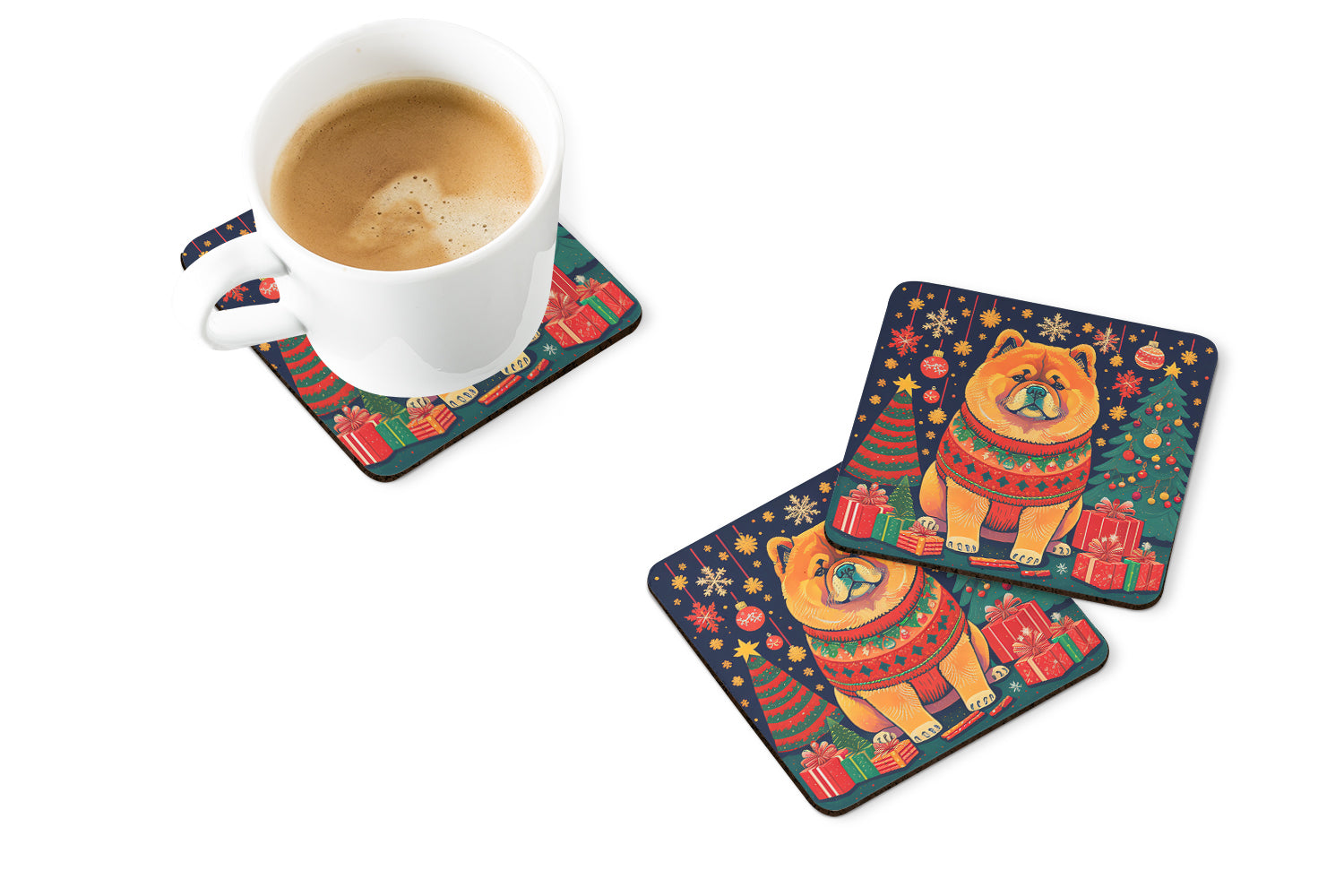 Buy this Chow Chow Christmas Foam Coasters