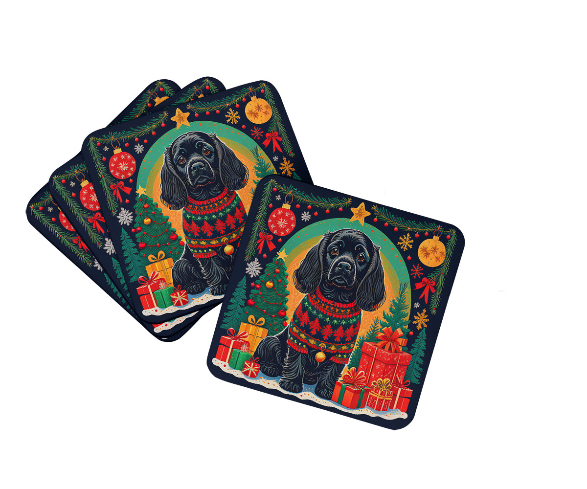 Buy this Black Cocker Spaniel Christmas Foam Coasters