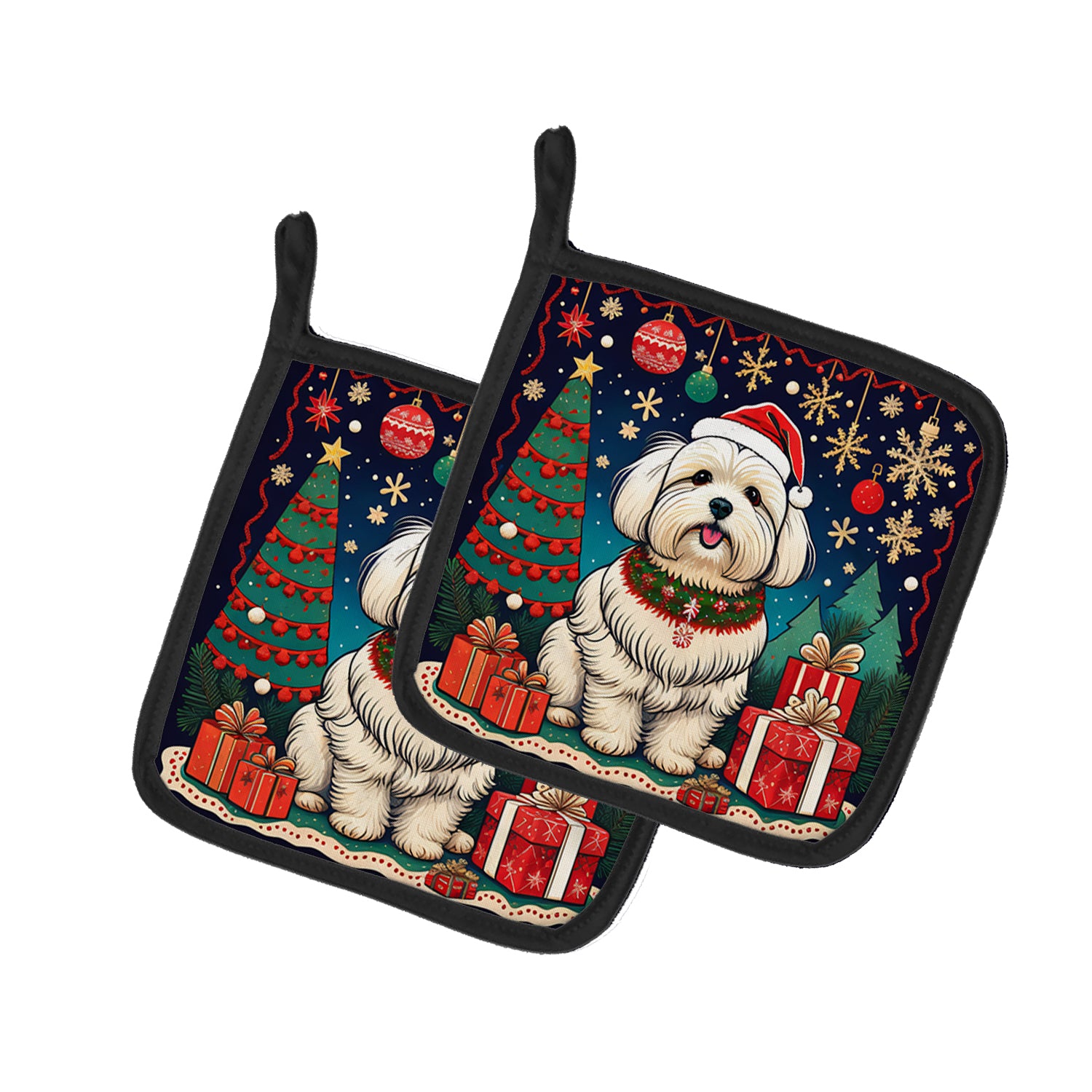 Buy this Coton De Tulear Christmas Pair of Pot Holders