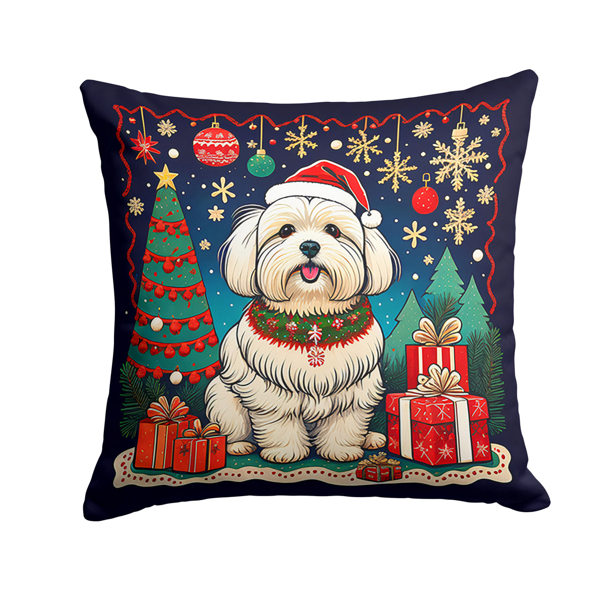 Buy this Coton De Tulear Christmas Fabric Decorative Pillow