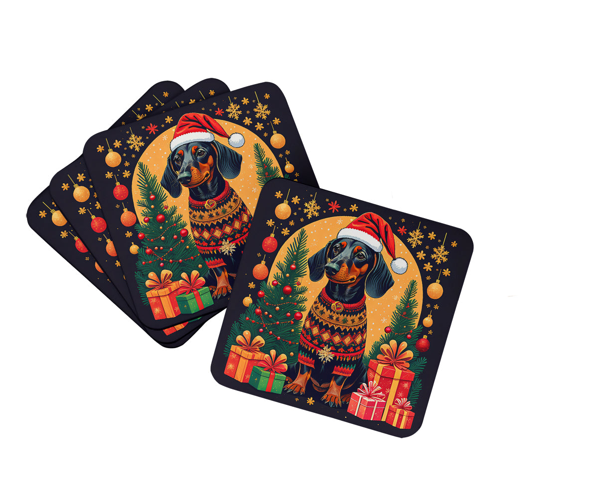 Buy this Black and Tan Dachshund Christmas Foam Coasters