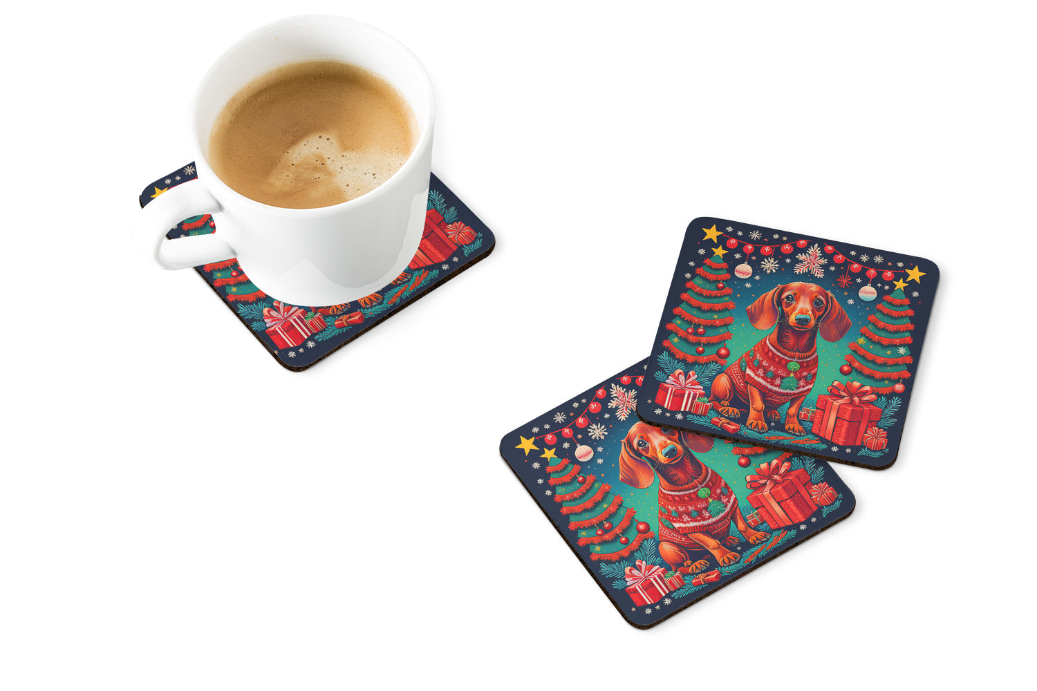 Buy this Dachshund Christmas Foam Coasters