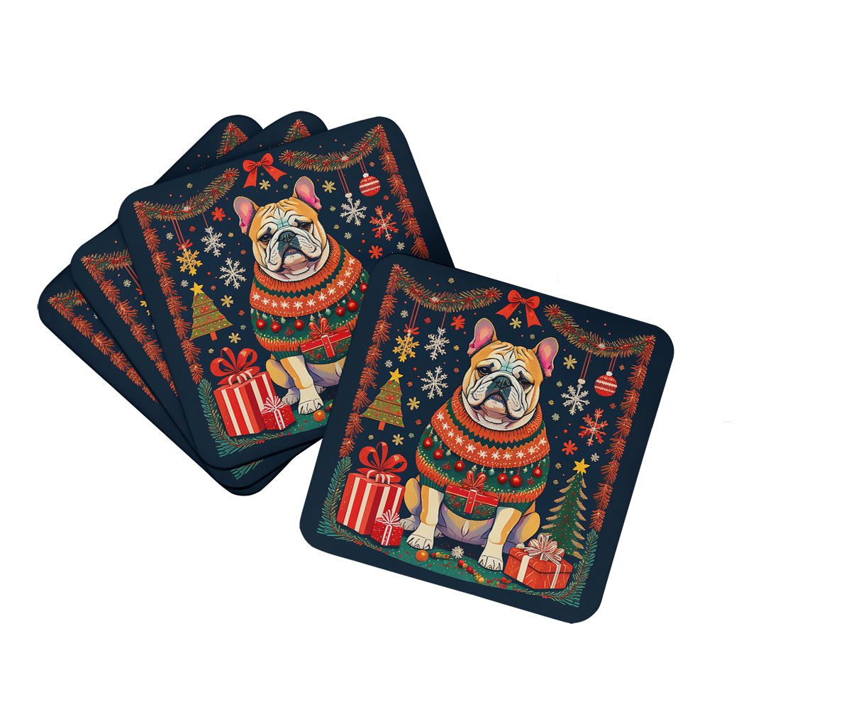 Buy this English Bulldog Christmas Foam Coasters