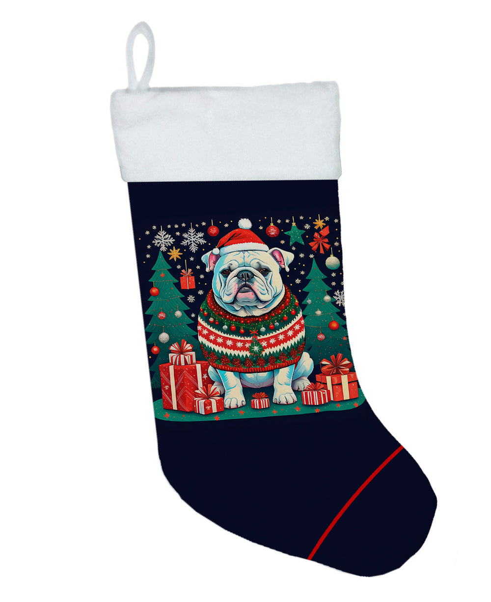 White English Bulldog Christmas Christmas Stocking