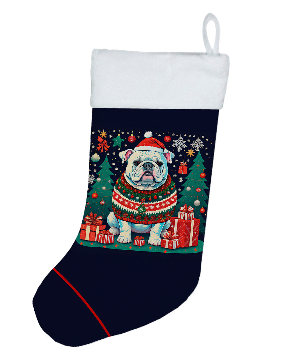 Buy this White English Bulldog Christmas Christmas Stocking