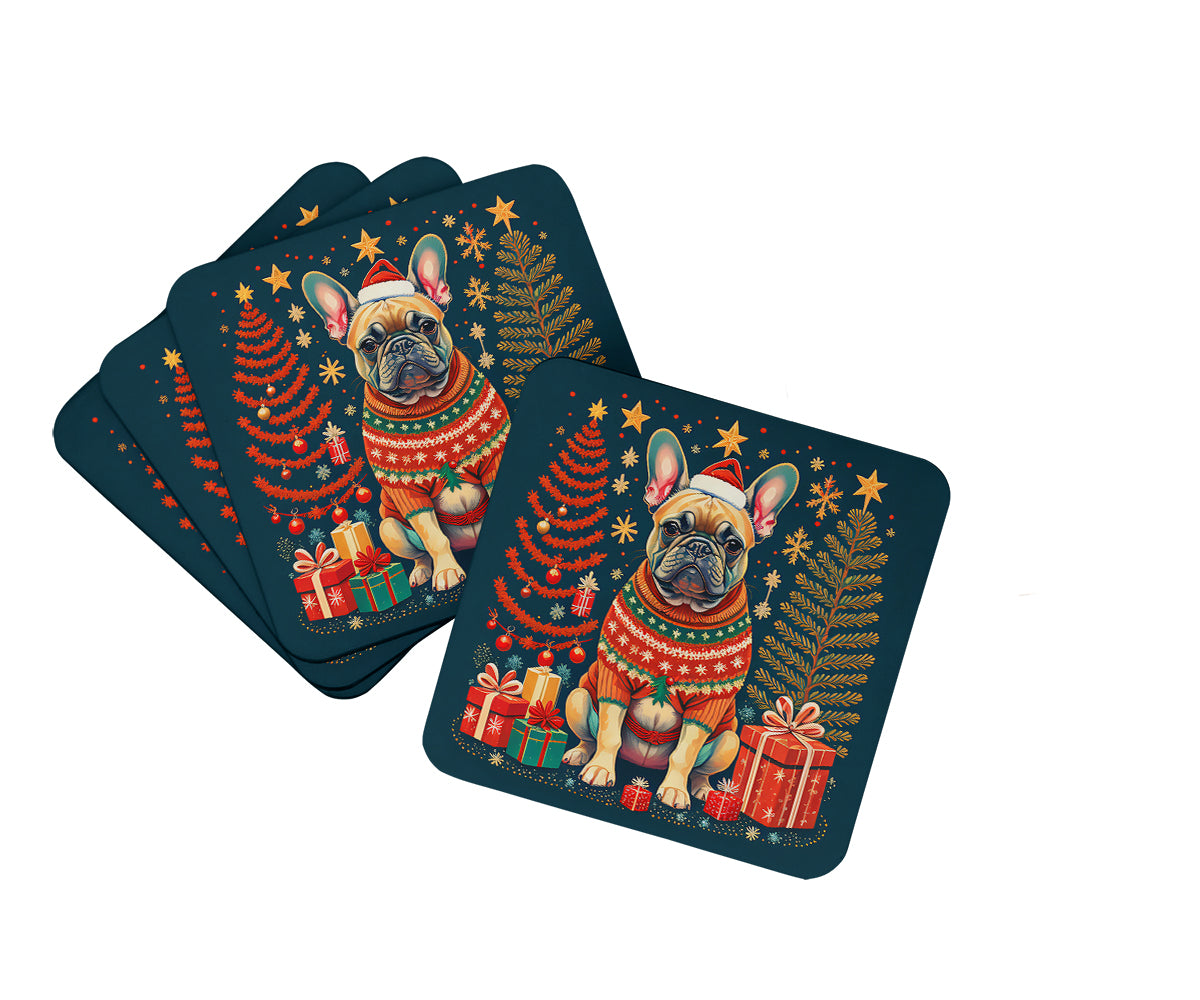 Buy this Fawn French Bulldog Christmas Foam Coasters