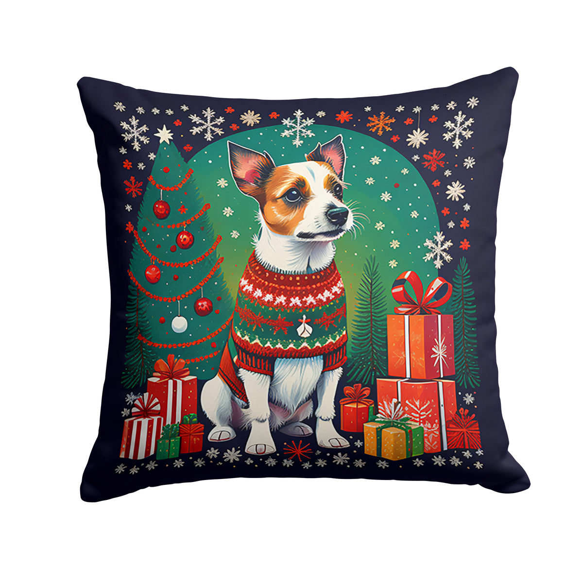 Buy this Jack Russell Terrier Christmas Fabric Decorative Pillow