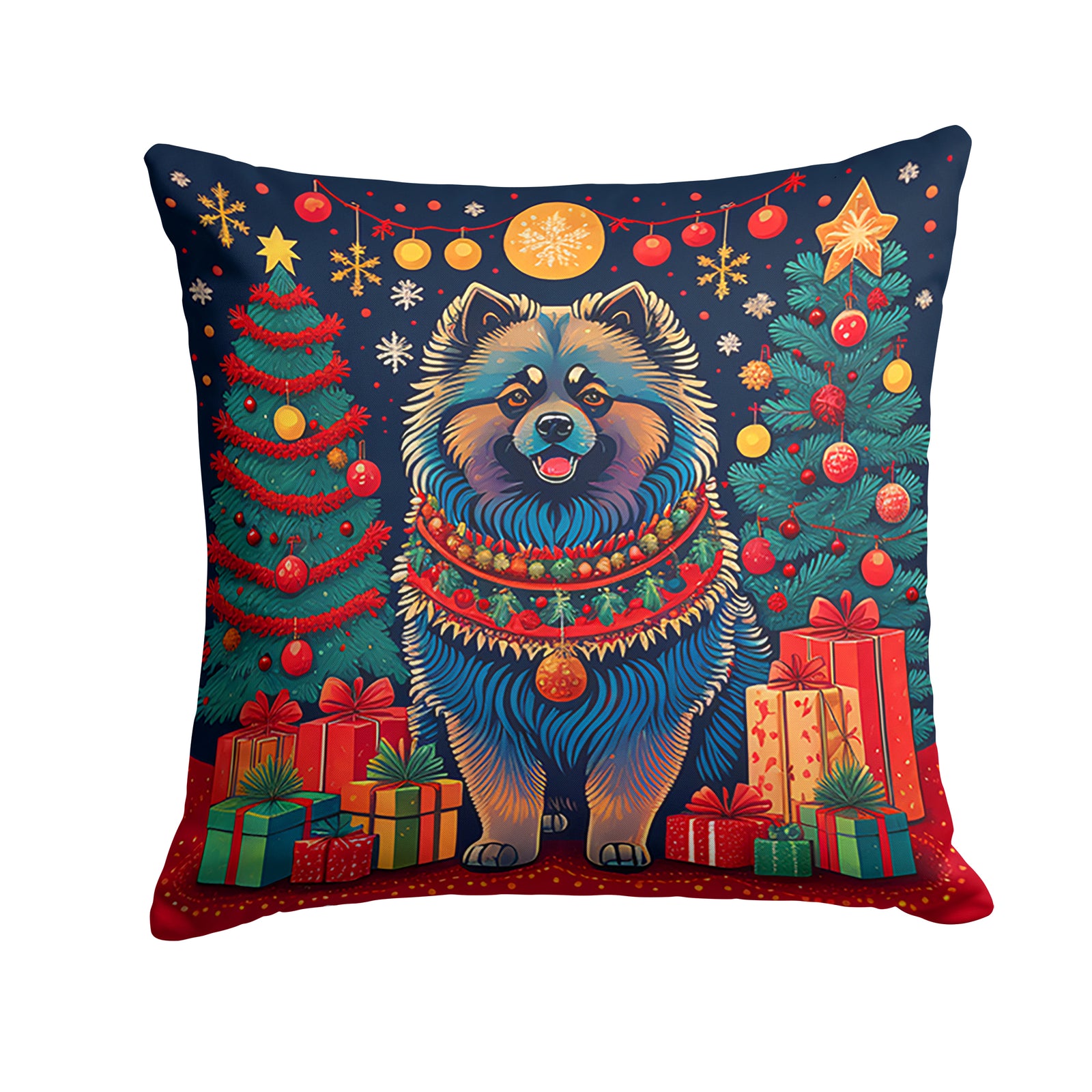 Buy this Keeshond Christmas Fabric Decorative Pillow