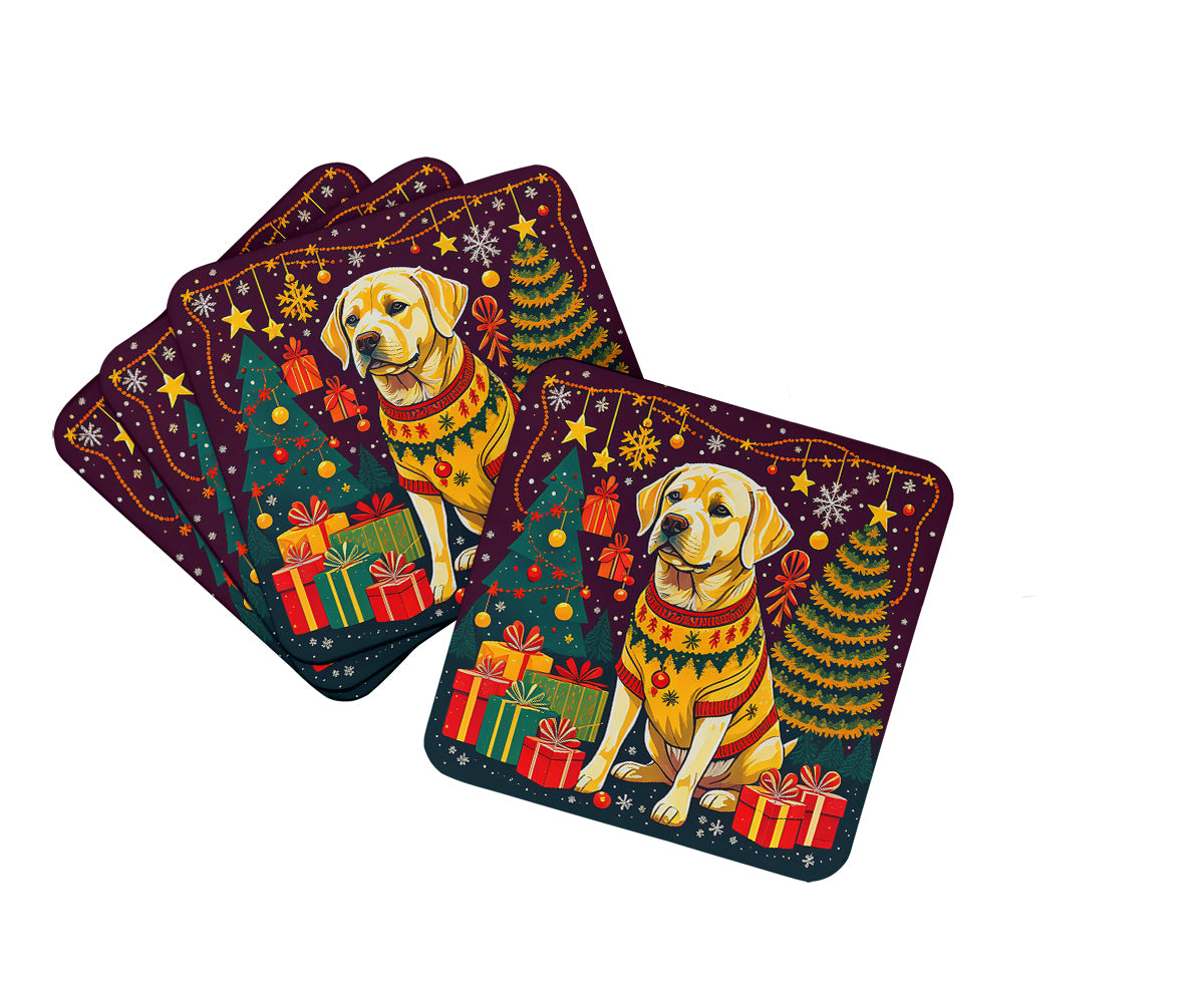 Buy this Yellow Labrador Retriever Christmas Foam Coasters