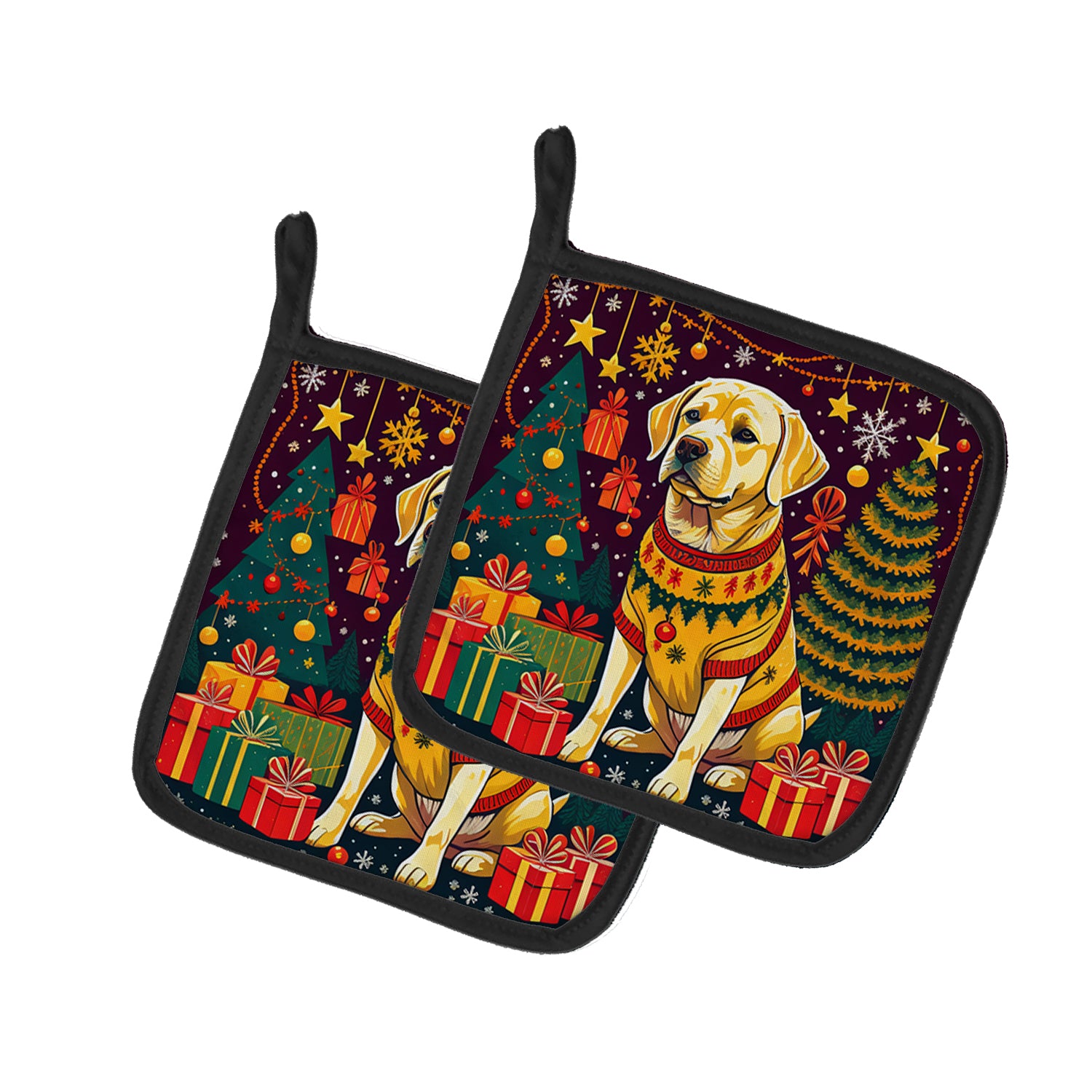Buy this Yellow Labrador Retriever Christmas Pair of Pot Holders