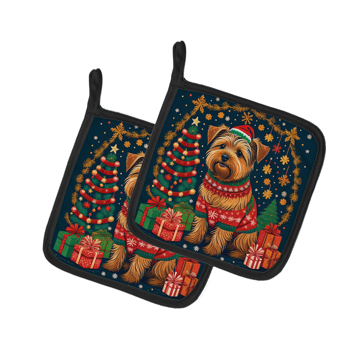 Buy this Norfolk Terrier Christmas Pair of Pot Holders