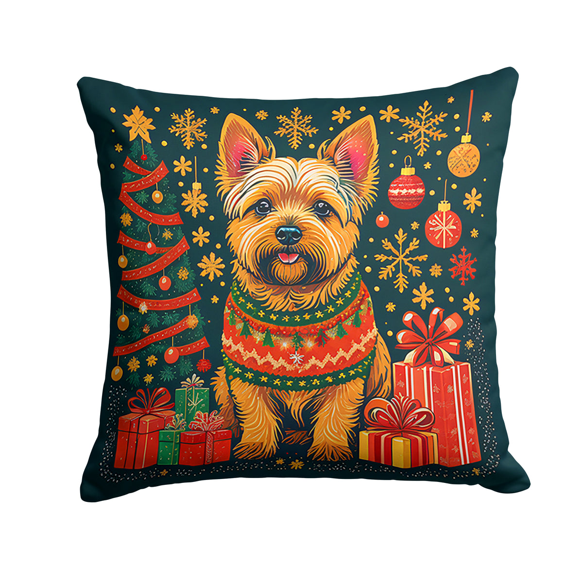 Buy this Norwich Terrier Christmas Fabric Decorative Pillow