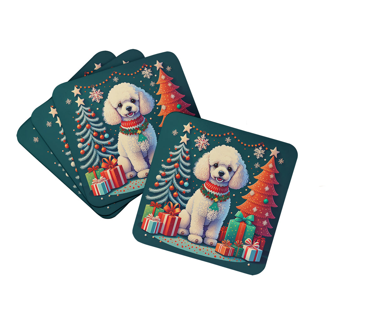 Buy this White Toy Poodle Christmas Foam Coasters