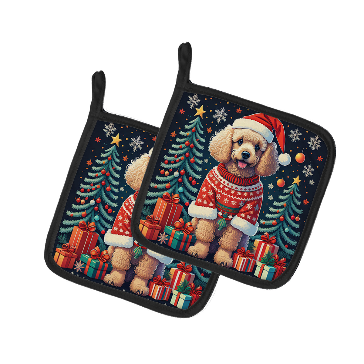 Buy this Apricot Toy Poodle Christmas Pair of Pot Holders