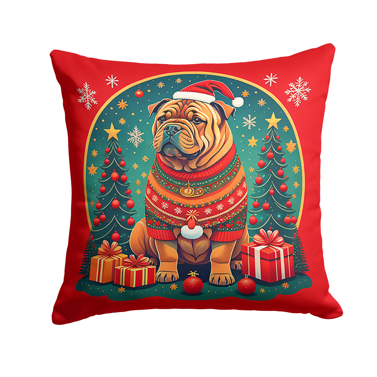 Buy this Shar Pei Christmas Fabric Decorative Pillow