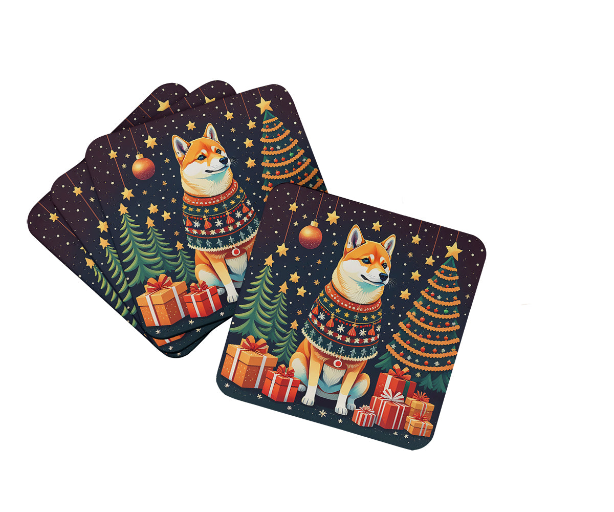 Buy this Shiba Inu Christmas Foam Coasters