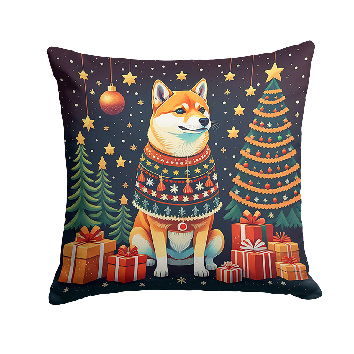 Buy this Shiba Inu Christmas Fabric Decorative Pillow