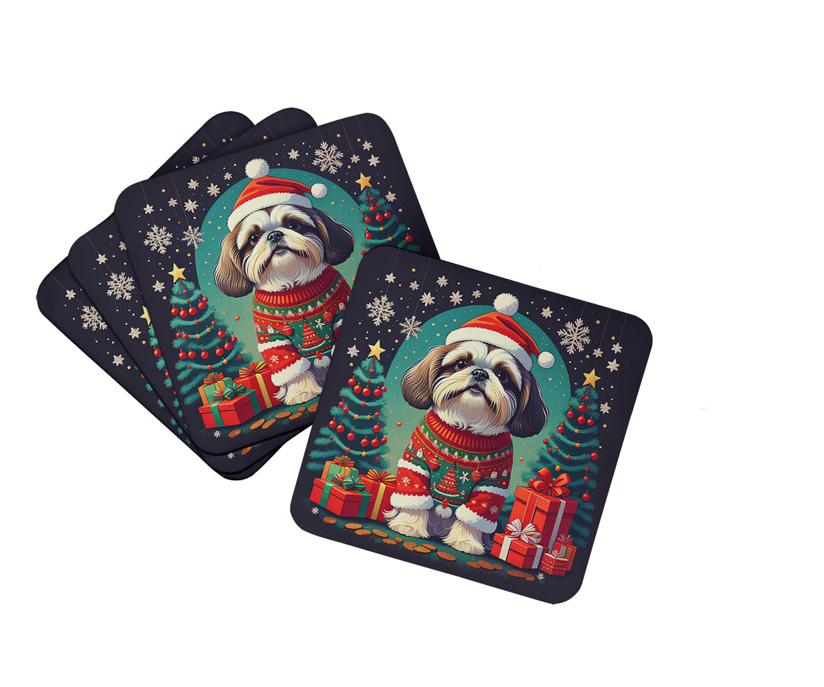 Buy this Shih Tzu Christmas Foam Coasters