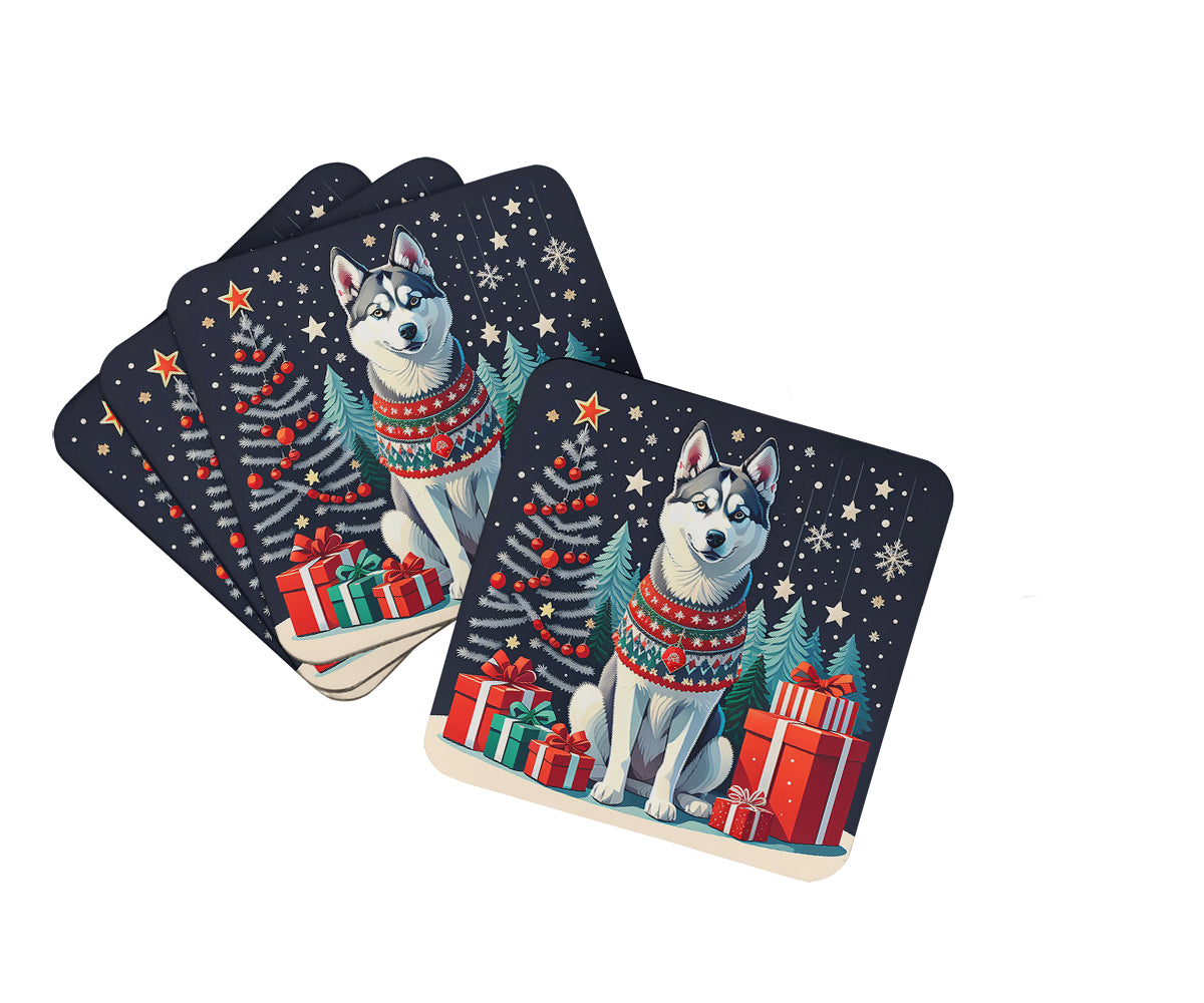 Buy this Siberian Husky Christmas Foam Coasters